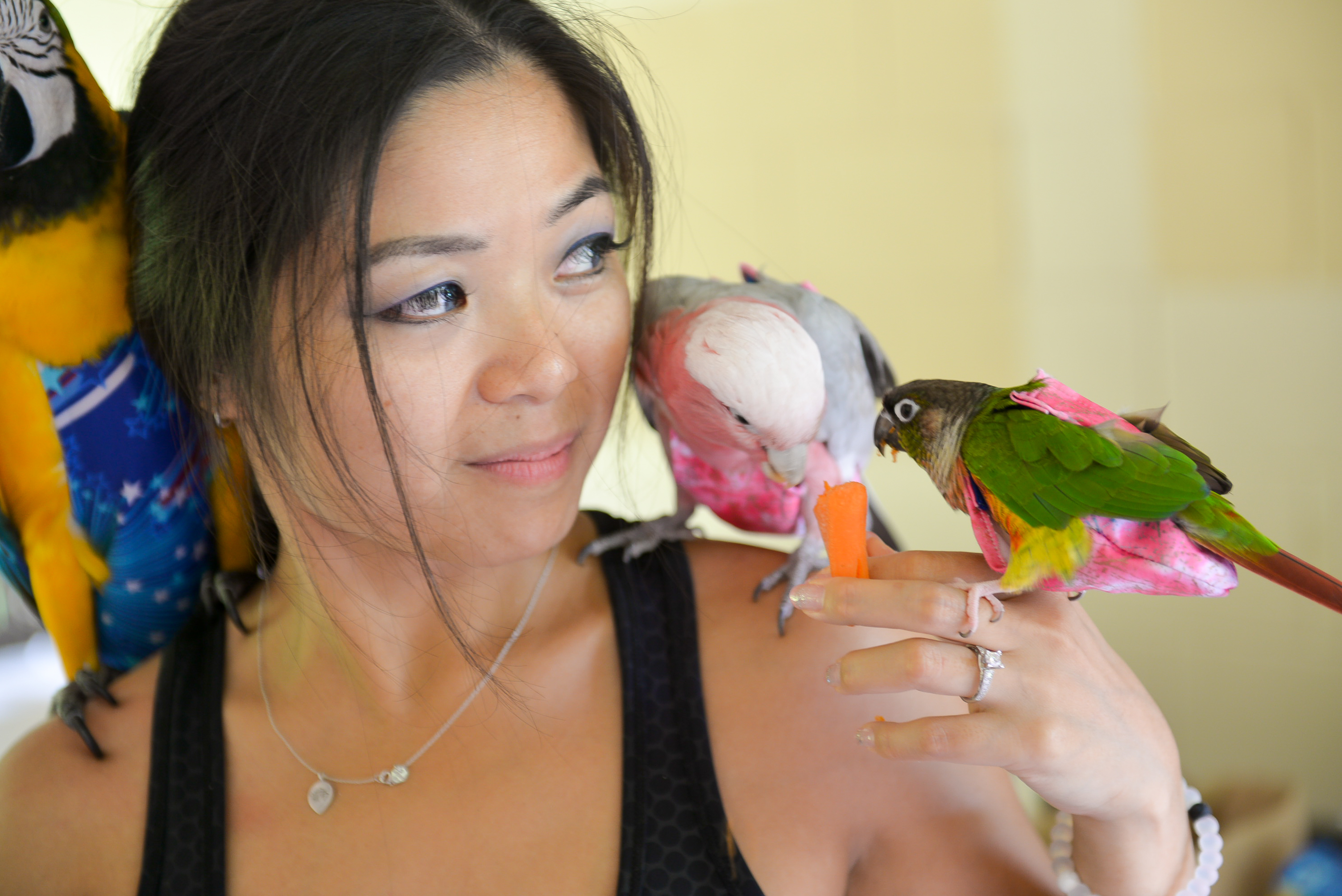 HFFN member with cockatoo at April 2015 gathering